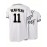 Men's White #11 Baseball Jersey with 