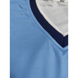 Men'S URUGUAY Embroidery Football Jersey T-shirt - Breathable V-Neck Pullover Short Sleeve Uniform for Soccer Training, Competition, Perfect for Party Events