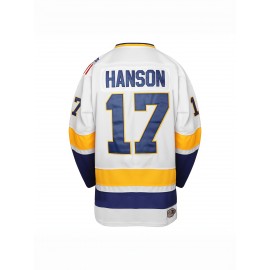 17 Men's Ice Hockey Jacket White Blue Sports Training Jersey Comfortable And Casual S-3XL