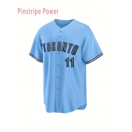 Men'S Baseball Jersey # 27 Blue Loose V-neck 100% Polyester Fiber Sportswear Suitable For Team Sports, Casual Wear, And Outdoor Activities S-3XL