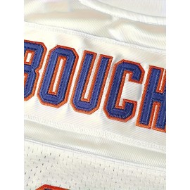 Men's White # 9 Embroidered Rugby Jersey, Activity Breathable V-neck Short Sleeved Uniform American Football Shirt, Used For Training Matches, Festivals, Parties, Outdoor Sports