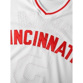 Men's #5 White Embroidered Baseball Jersey