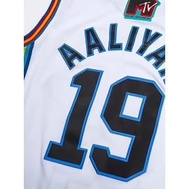 1pc Men'S Basketball Jersey - Polyester Sports T-Shirt with Embroidered Lettering, Breathable & Moisture-Wicking, Lightweight Knit Fabric, Casual Street Style, Round Neck, Short Sleeves, for Training, Outdoor Activities, Beach, Evening Dates, All Seasons