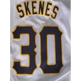 Men'S Pittsburgh #30 Baseball Jersey - White with Golden Lettering, V-Neck, Short Sleeve, Stretch Fabric, Perfect for Sports & Casual Wear, Everyday Baseball | Team Sports Jersey | Durable Fabri