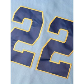 Men's Light Blue #22 Baseball Jersey - Embroidered 