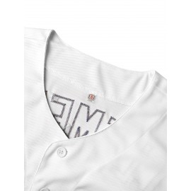 Men'S # 21 Baseball Jersey Breathable Button V-neck Loose Fit Suitable For Training, Games, And Casual Wear S-3XL Striped Sweatshirt Durable Embroidery