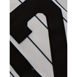 Letter And Number 12 Embroidery, Men's Short Sleeve V-neck Striped Baseball Jersey, Comfy Top for Training And Competition