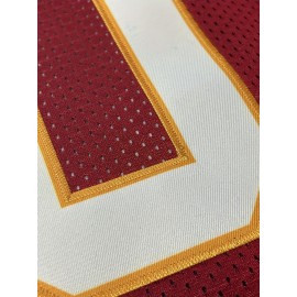 Men's Red #15 Breathable Rugby Jersey - V-Neck Short Sleeve Embroidered American Football Shirt, Loose Fit All-Season Training Top for Sports, Casual & Outdoor Activities, Athletic Wear, Bold Lettering, Reinforced Seams, Sports Apparel, Active Men