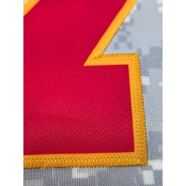 Men's #15 Retro Grey Camo Sport Jersey - Breathable V-Neck Short Sleeve with USA Flag Patch & MES, Loose Fit for Training, Casual Wear, Outdoor Activities & Holidays, Comfortable Sports Apparel, Best for Christmas, Perfect for Thanksgiving