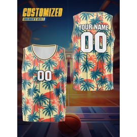 Custom Youngsters' Basketball Jersey with Name & Number - Breathable, Comfort Fit for Training & Games, Perfect for Halloween & Outdoor Activities