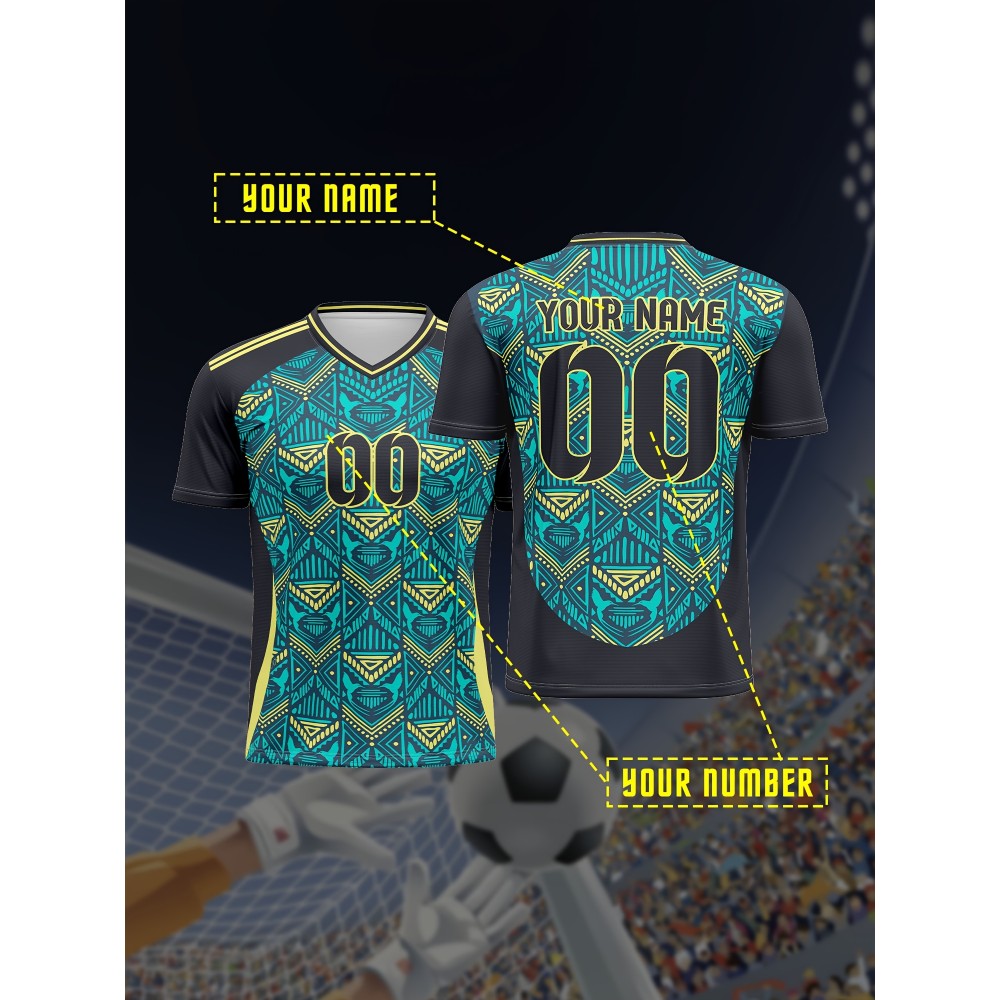 [Custom Soccer Jersey] Personalized Comfort Fit Youngsters' Soccer Jersey - V-Neck, Breathable Polyester, Machine Washable