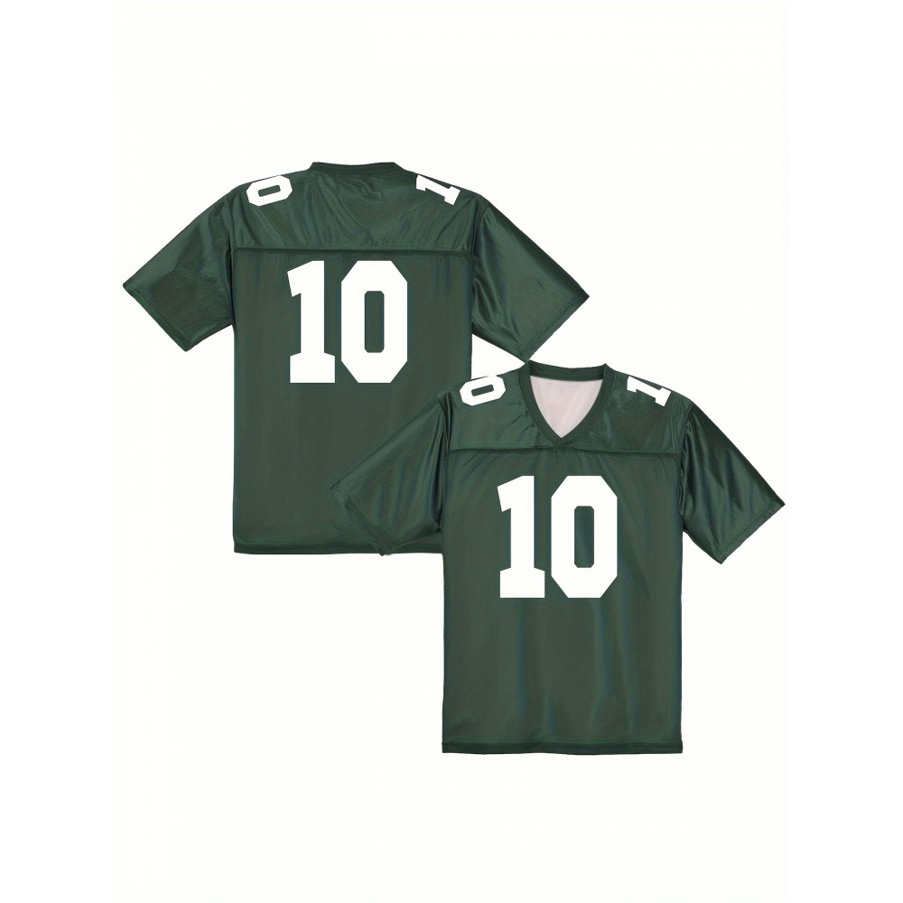 Women's Green Bay #10 Football Jersey - V-Neck, Short Sleeve, Breathable Polyester Sports Shirt for Fans, Casual & Training Wear, Loose Fit for All Seasons, Perfect for Game Day or Party Wear, Sports Fan Apparel | Sporty Vneck Jersey | Stretch Fabric