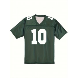Women's Green Bay #10 Football Jersey - V-Neck, Short Sleeve, Breathable Polyester Sports Shirt for Fans, Casual & Training Wear, Loose Fit for All Seasons, Perfect for Game Day or Party Wear, Sports Fan Apparel | Sporty Vneck Jersey | Stretch Fabric