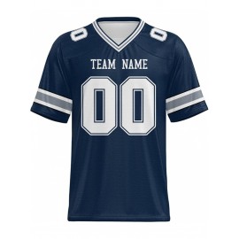 Custom Plus-Size Women's Football Jersey - Personalized Team Name & Number, Vibrant Teal V-Neck Summer Sportswear, Breathable Athletic Top for Sports Meetings, Travel Photo Shoots