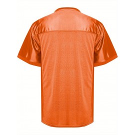 Customizable Football Jersey - Personalized Team & Number, V-Neck Short Sleeve, Breathable Fabric, Perfect for Sports & Casual Wear, Summer Sports Apparel, Sporty Clothing, Comfortable Fit