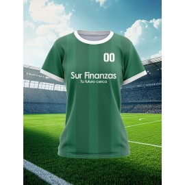 Custom Soccer Jersey Personalized with Name & Number - Green & White Striped Football Shirt, Non-Stretch Fabric for Soccer, Baseball, Gym, Team Uniforms - Custom Sports Apparel for Players & Fans, Outdoor Sports Gear, Striped Design, Summer Sportswear