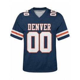 Customizable Plus Size Football Shirt for Women - Personalized Name & Number, V-Neck Short Sleeve, Breathable Summer Sports Jersey, Los Angeles City Team Gift, Football Jersey, Casual Wear, Sporty Design, Comfortable Fit, PLUS SIZE