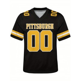 Customizable Plus Size Football Shirt for Women - Personalized Name & Number, V-Neck Short Sleeve, Breathable Summer Sports Jersey, Los Angeles City Team Gift, Football Jersey, Casual Wear, Sporty Design, Comfortable Fit, PLUS SIZE