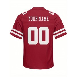 Customizable Plus Size Football Shirt for Women - Personalized Name & Number, V-Neck Short Sleeve, Breathable Summer Sports Jersey, Los Angeles City Team Gift, Football Jersey, Casual Wear, Sporty Design, Comfortable Fit, PLUS SIZE