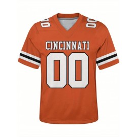 Customizable Plus Size Football Shirt for Women - Personalized Name & Number, V-Neck Short Sleeve, Breathable Summer Sports Jersey, Los Angeles City Team Gift, Football Jersey, Casual Wear, Sporty Design, Comfortable Fit, PLUS SIZE