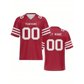 Women's Custom Football Jersey - Personalized Soccer-like sportswear, V-Neck Non-Stretch Tee, Team & Number Customization, Dark Green & Black Color Block for Football, Soccer, Casual Sports - Plus-Size Athletic Shirt, Comfortable Fit