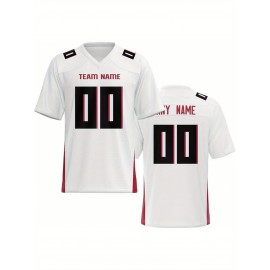 Women's Custom Football Jersey - Personalized Soccer-like sportswear, V-Neck Non-Stretch Tee, Team & Number Customization, Dark Green & Black Color Block for Football, Soccer, Casual Sports - Plus-Size Athletic Shirt, Comfortable Fit