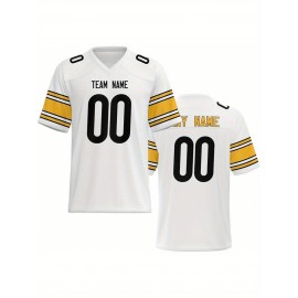 Women's Custom Football Jersey - Personalized Soccer-like sportswear, V-Neck Non-Stretch Tee, Team & Number Customization, Dark Green & Black Color Block for Football, Soccer, Casual Sports - Plus-Size Athletic Shirt, Comfortable Fit