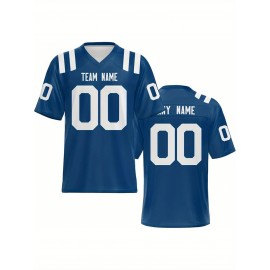 Women's Custom Football Jersey - Personalized Soccer-like sportswear, V-Neck Non-Stretch Tee, Team & Number Customization, Dark Green & Black Color Block for Football, Soccer, Casual Sports - Plus-Size Athletic Shirt, Comfortable Fit