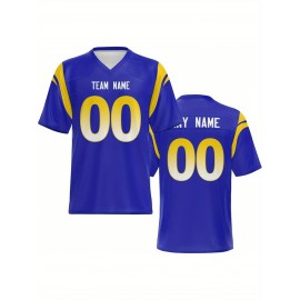 Women's Custom Football Jersey - Personalized Soccer-like sportswear, V-Neck Non-Stretch Tee, Team & Number Customization, Dark Green & Black Color Block for Football, Soccer, Casual Sports - Plus-Size Athletic Shirt, Comfortable Fit