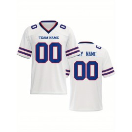 Women's Custom Football Jersey - Personalized Soccer-like sportswear, V-Neck Non-Stretch Tee, Team & Number Customization, Dark Green & Black Color Block for Football, Soccer, Casual Sports - Plus-Size Athletic Shirt, Comfortable Fit