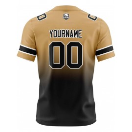 Custom Team Football jersey, Personalized Name& Number, Button-Up V-Neck Shirt, Soft Polyester for Training, Matches, and Team Activities