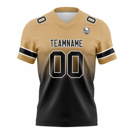 Custom Team Football jersey, Personalized Name& Number, Button-Up V-Neck Shirt, Soft Polyester for Training, Matches, and Team Activities