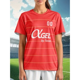 Customizable Women'S Plus Size Football Jersey - Soft & Breathable, Personalized Name & Number, Black with Red Accents, Perfect for Training, Sports Events & Casual Wear, Sports Event Apparel | Customizable Jersey | Comfortable Fit, Football Shirts