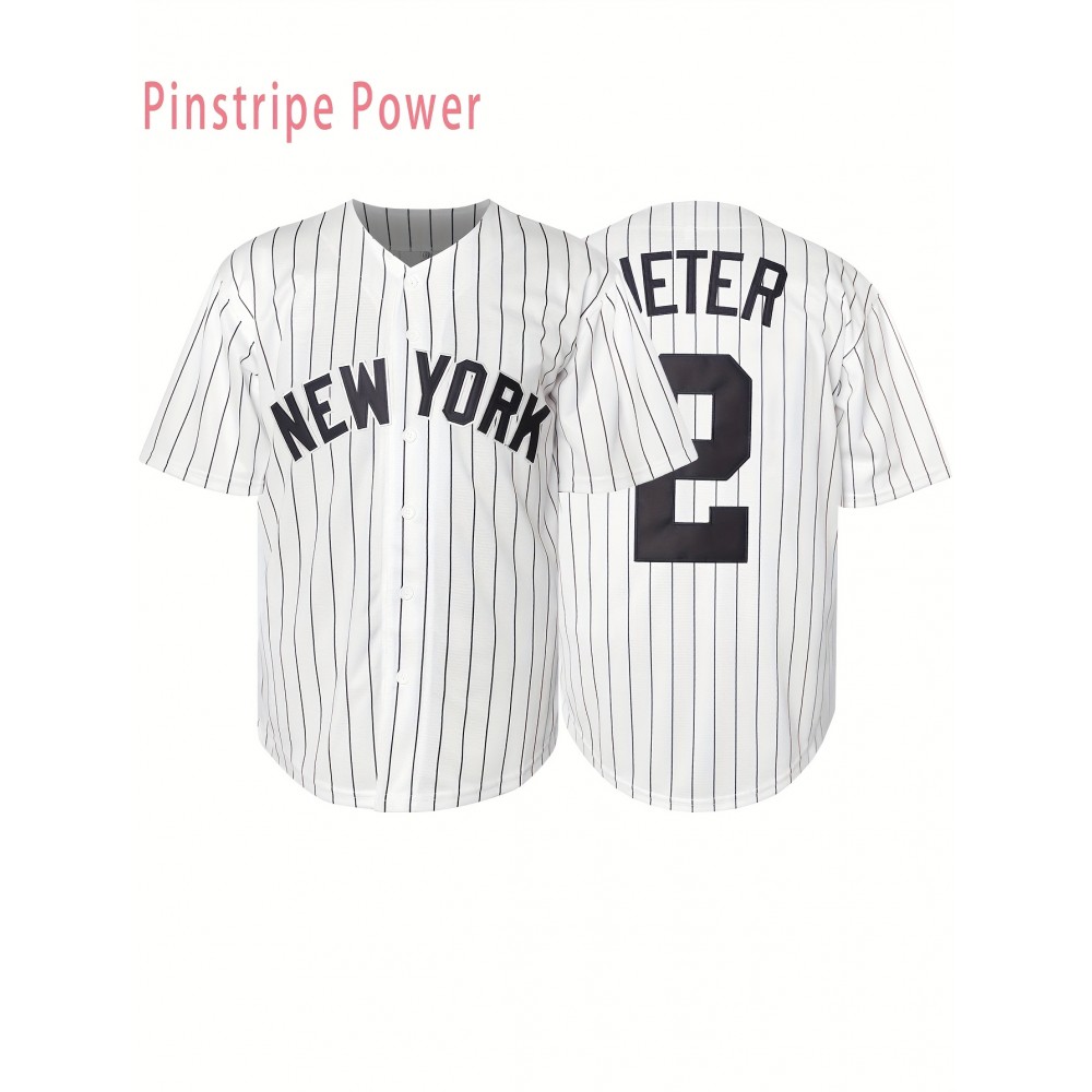 Men'S # 2 Baseball Casual Sportswear Breathable Polyester Fiber V-neck Lightweight Elastic Fabric Machine Washable Loose Fit S-3XL