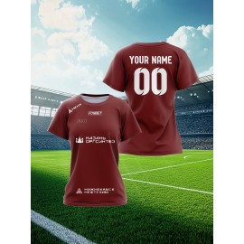 Customized large-sized football jerseys for women, personalized names and numbers, comfortable fit, soft fabric for outdoor sports