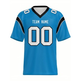 Women's Custom Football Jersey - Personalized Soccer-like sportswear, V-Neck Non-Stretch Tee, Team & Number Customization, Dark Green & Black Color Block for Football, Soccer, Casual Sports - Plus-Size Athletic Shirt, Comfortable Fit