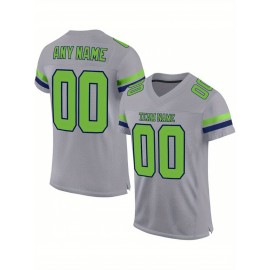 Customizable Plus Size Women'S Football Jersey - Personalized Team & Number, V-Neck, Breathable Non-Stretch Fabric, Red/White/Blue Striped Design for Sports & Casual Wear, Sports Jersey, Summer Sports Apparel, Sporty Aesthetic, Comfortable Fit