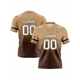 Custom Team Football jersey, Personalized Name& Number, Button-Up V-Neck Shirt, Soft Polyester for Training, Matches, and Team Activities